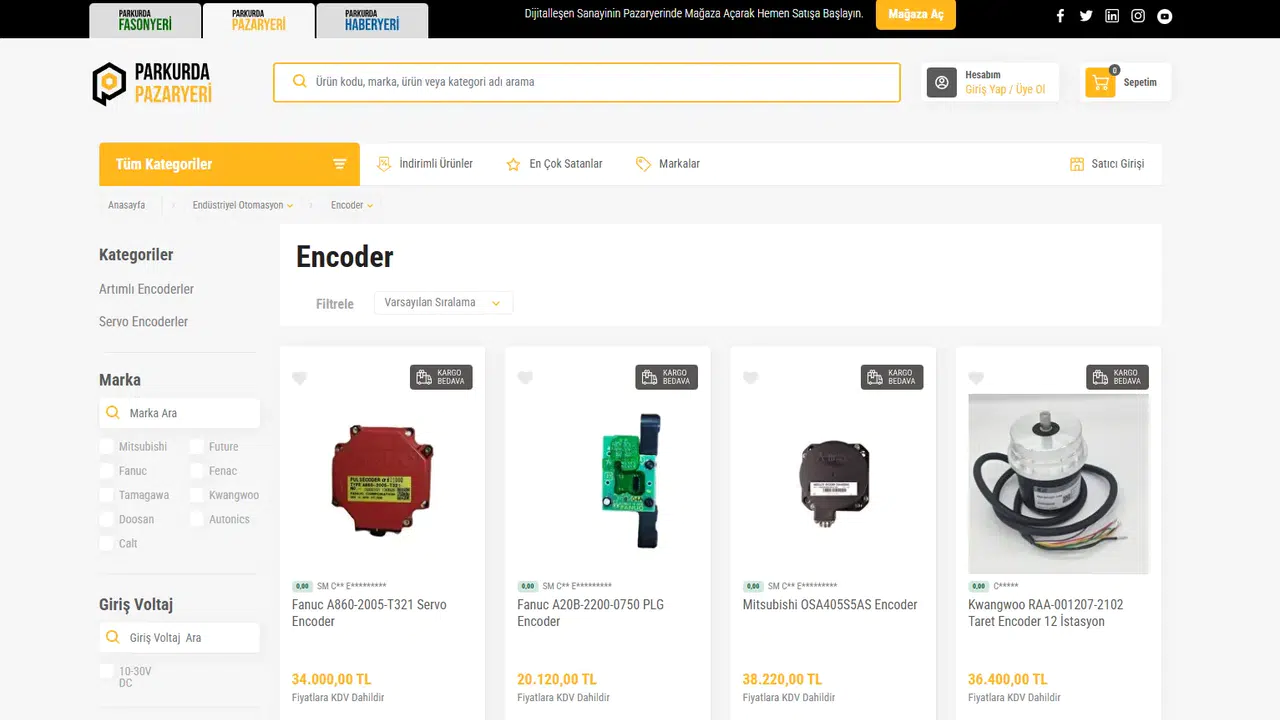 Kontaktör, Hidrolik Yağ Fiyatları ve Encoder