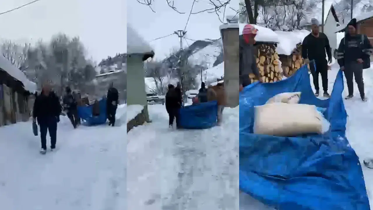 Büyükçit Köyü’nde kar engeline ‘İmece’ usulü çözüm