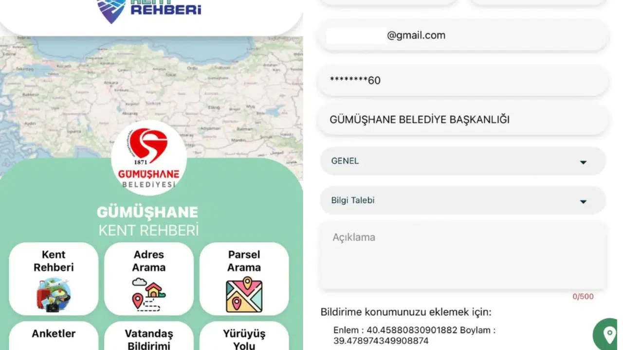 Gümüşhane Kent Rehberi ile 3 bin 23 vatandaş bildirimi çözüme kavuştu