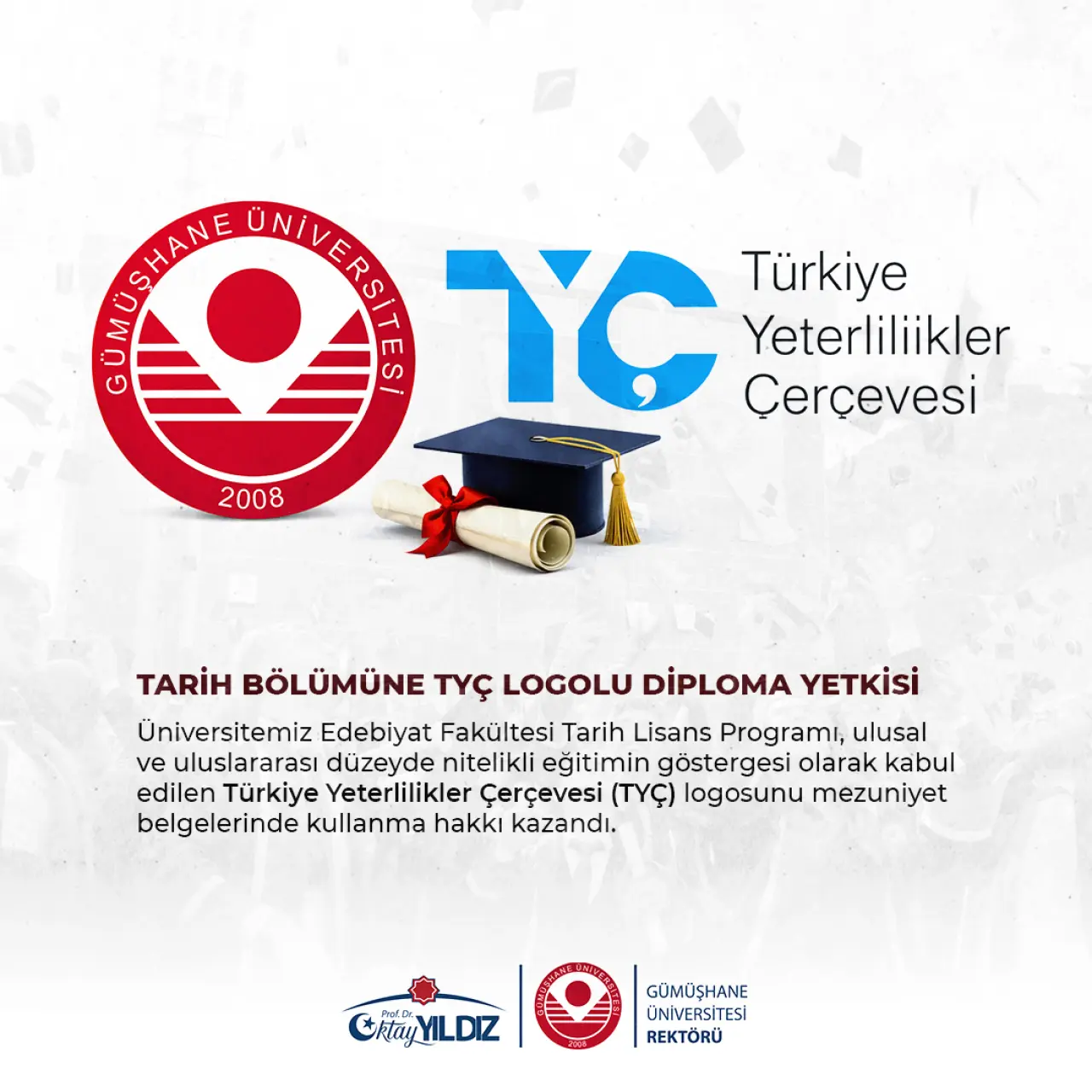 Tarih Bölümüne TYÇ Logolu Diploma Yetkisi