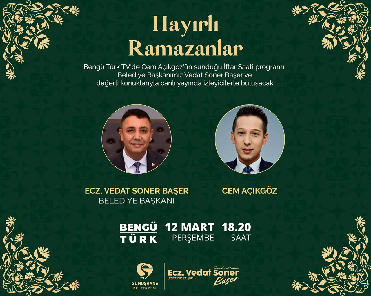 BengüTürk TV Ramazan Bereketi Programını Gümüşhane’den Canlı Yayınlayacak