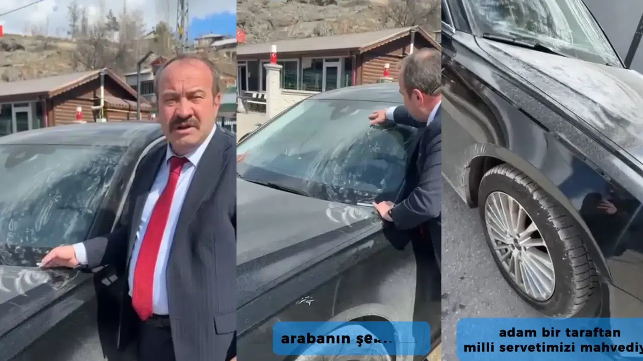 Simsiyah Araba Bir Gecede Beyaza Büründü