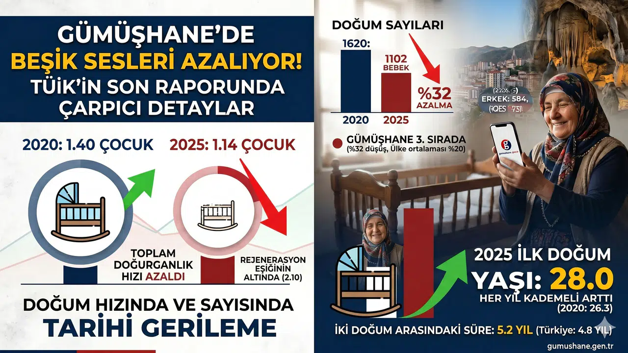 Gümüşhane’de Beşik Sesleri Azalıyor! TÜİK’in Son Raporunda Çarpıcı Gümüşhane Detayları