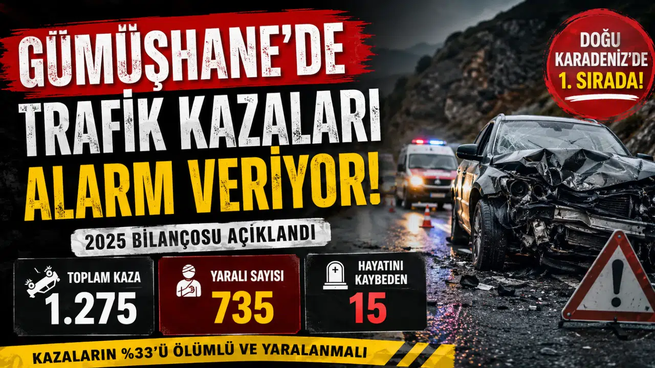 Gümüşhane’nin 2025 Yılı Trafik Kazası Bilançosu Açıklandı