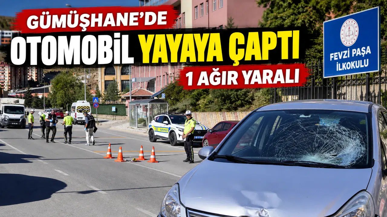Gümüşhane’de Otomobil Yayaya Çaptı: 1 ağır yaralı
