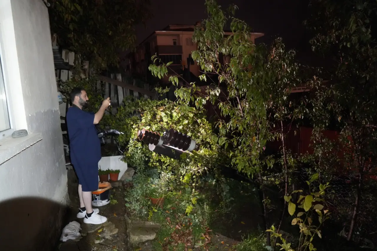 Gümüşhane’de aynı elektrik direği yaşlı kadının bahçesine ikinci kez devrildi!